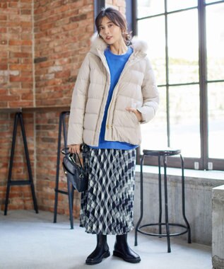 ANY 【洗える】スムースタッチ ショート丈ダウンコート アイボリー系