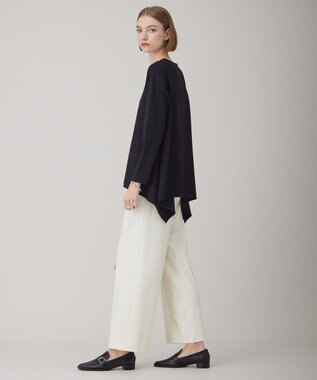 ICB 【洗える】 ウォッシャブルウールジャージー ワイドパンツ オフホワイト系