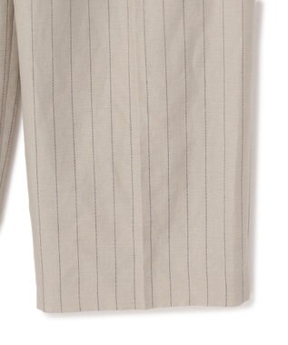 BEIGE， ERYTH / リネンストライプ タックワイドパンツ Flax × Bordeaux