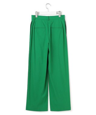 ICB ドライリネンストレッチ ワイドストレートパンツ グリーン