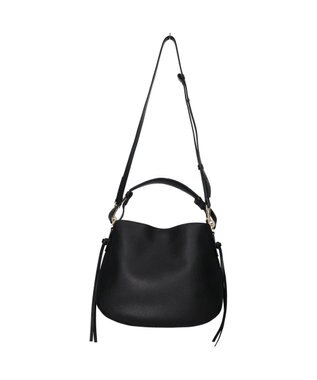 INTER-CHAUSSURES 【LORISTELLA】シュリンクレザーハンドバッグ ブラック