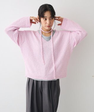 CRAFT STANDARD BOUTIQUE ファンシーヤーンVネックプルオーバー Pink