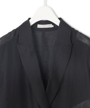 ICB 【接触冷感・速乾・洗える】 リヨセルシアー ジャケット ブラックストライプ系