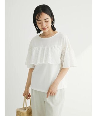 Green Parks ・ＳＵＧＡＲ　ＳＰＯＯＮ　レースフリルプルオーバー Off White