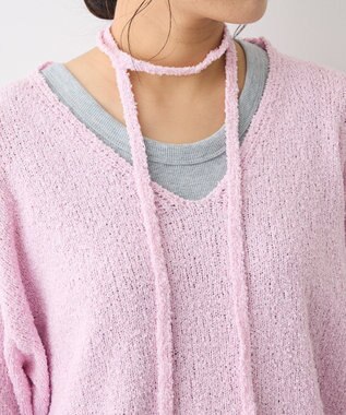 CRAFT STANDARD BOUTIQUE ファンシーヤーンVネックプルオーバー Pink
