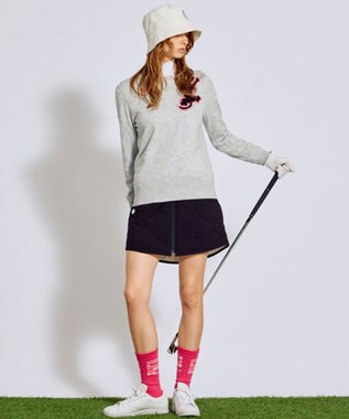 PW CIRCULUS 【WOMEN】Spark cat クルーネックニット ゴルフウェア レディース グレー系
