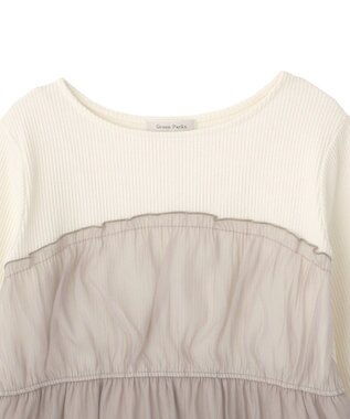 Green Parks オーガンジービスチェドッキングプルオーバー Gray