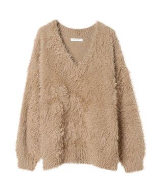 Green Parks フェザーＶネックニットプルオーバー Ivory