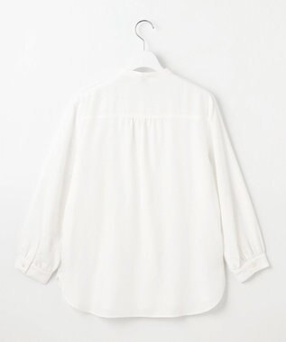 J.PRESS LADIES S 【洗える】アセVisシャドーギンガム シャーリング ブラウス ホワイト系