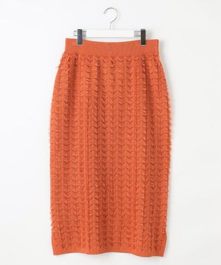 自由区 L 【セットアップ対応・洗える】シアーカットジャカード スカート グラムレッド