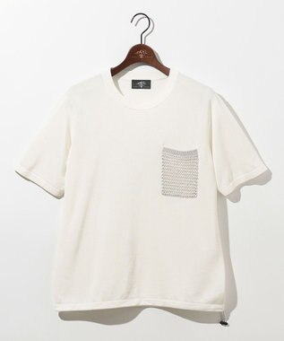 JOSEPH ABBOUD MOUNTAIN 【エコ素材・軽量・通気性・速乾性】ペーパーヤーンニット Ｔシャツ ホワイト系