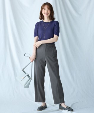 ANY L 【洗濯機可/ウエストゴム/２ＷＡＹストレッチ】テーパードパンツ チャコール