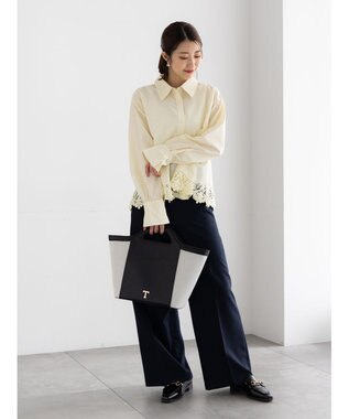 Te chichi スカラップレースヘムクロップトシャツ イエロー