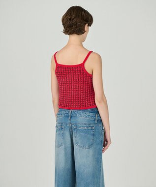 GRACE CONTINENTAL ツイードニットキャミ レッド