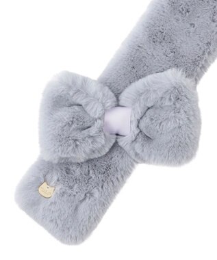 MOONBAT 【新色追加】PAUL & JOE ACCESSOIRES フェイクファーリボンマフラー ペールスカイ