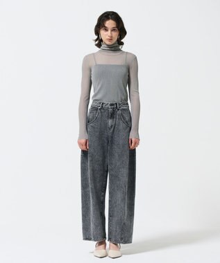 GRACE CONTINENTAL シアーリブタートルトップ グレー