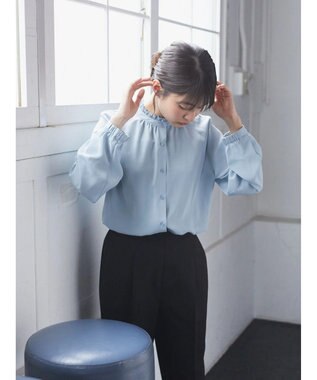 earth music&ecology ２ＷＡＹスタンドフリルブラウス Sax