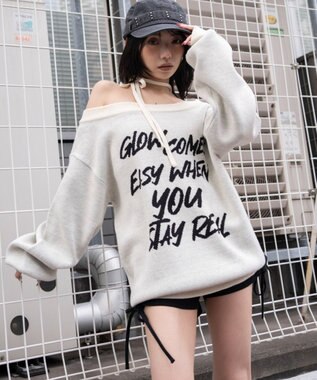 WEGO 2WAYショルダーリボンニット ホワイト