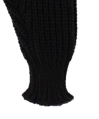 WEGO 刺繍ダメージニットWZIPパーカー ブラック