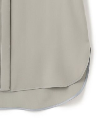 ICB 【UVカット・防シワ・洗える】ライトダブルクロス バンドカラーブラウス スモークグレー系