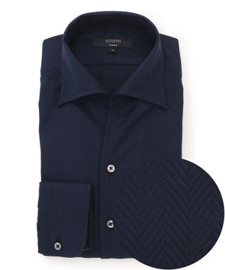 JOSEPH HOMME 【ドレスシャツ】ツイルヘリンボンクレイジー ネイビー系