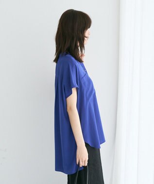 YECCA VECCA 【セットアップ可能】ポケットスキッパーシャツ Blue