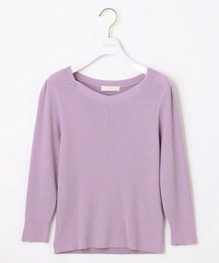 ANY SIS 【洗える】ネックポイントリブ ニット ライラック