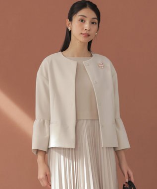 組曲 L 【KUMIKYOKU NAVY】コンフォータブルドレープ フレアスリーブジャケット