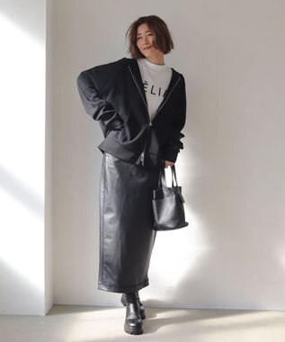 WEGO 【ユニセックス着用ITEM/MLサイズ展開】コンパクトフィットダブルZIPパーカー ブラック