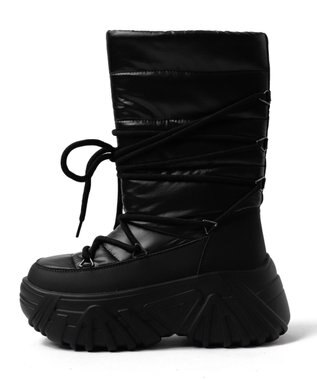 WEGO レースアップパテッドブーツ ブラック