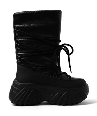 WEGO レースアップパテッドブーツ ブラック