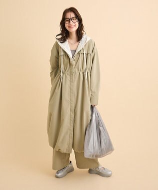 Green Parks シアーフードシャツ Ivory