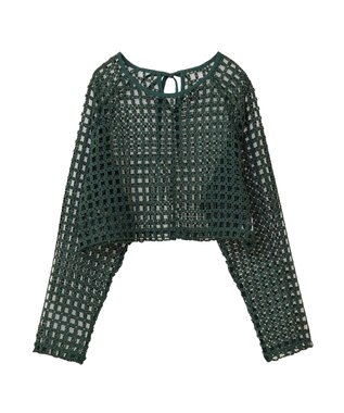 Green Parks ・ＳＵＧＡＲ　ＳＰＯＯＮ　フラワーメッシュプルオーバー Green