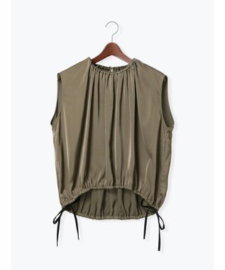 Te chichi サテンサイドリボンブラウス カーキ