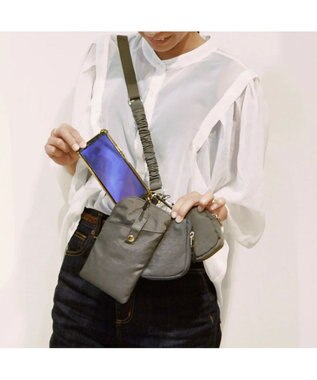 UNBILLION cachecache バンジーコードナイロンスマホショルダー グレー