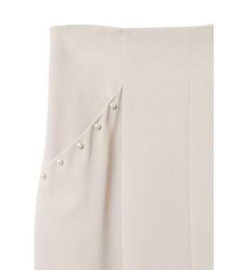 earth music&ecology パール付きマーメイドスカート Ecru