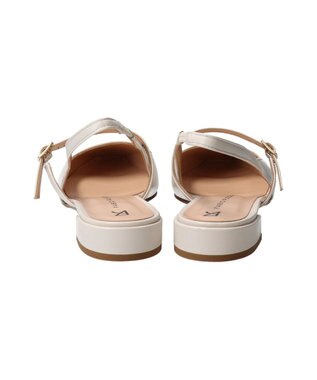 INTER-CHAUSSURES 【FABIO RUSCONI】スクエアトウワンストラップバックバンド アイボリー