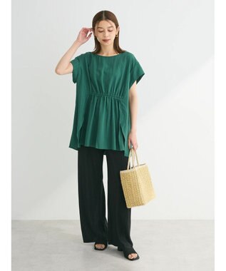 Green Parks セルフカットプリーツワイドパンツ Black