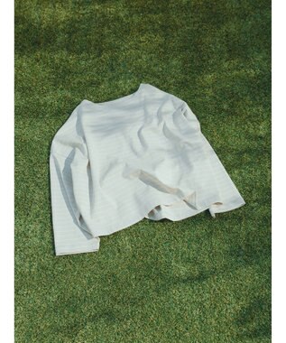 AMERICAN HOLIC ボートネックボーダープルオーバー Gray Beige