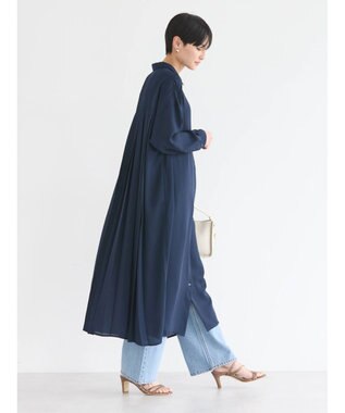 AMERICAN HOLIC ジョーゼットバックプリーツワンピース Navy