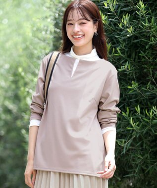  【洗える】キーネックカットソートップス