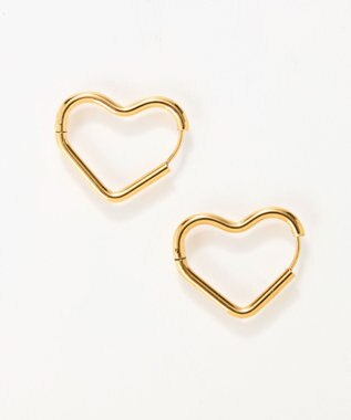 Phoebe 【金属アレルギー対応】グロウハートフープワンタッチピアス　ゴールド/ステンレス ゴールド