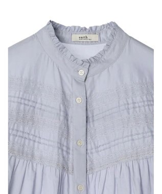 earth music&ecology ピンタックレースブラウス Sax