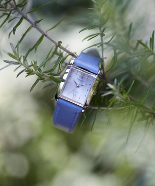 CITIZEN 【光発電エコ・ドライブ】ハンサムなスクエアケース 替えバンド付き シルバー ブルー シルバー