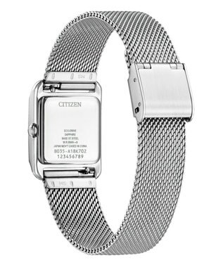 CITIZEN 【光発電エコ・ドライブ】ハンサムなスクエアケース 替えバンド付き シルバー ブルー シルバー