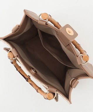 ANY SIS 【美人百花7月号掲載】2WAYバンブーライクハンドルミディ トートバッグ ナチュラル×ベージュ