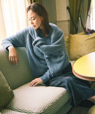 自由区 L 【SHIHOさん着用】ヘアリーフォックス カーディガン ブルー