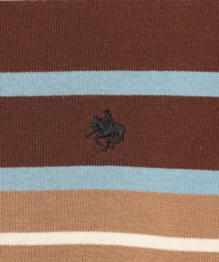 ANY 【POLO BCS別注】マルチカラー短丈ポロシャツ ブラウンボーダー