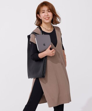 UNFILO TTON【温活】ロング Tシャツ ブラック系