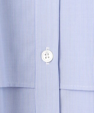 ICB 【洗える】 クリーンブロード クロップドブラウス ブルーストライプ系